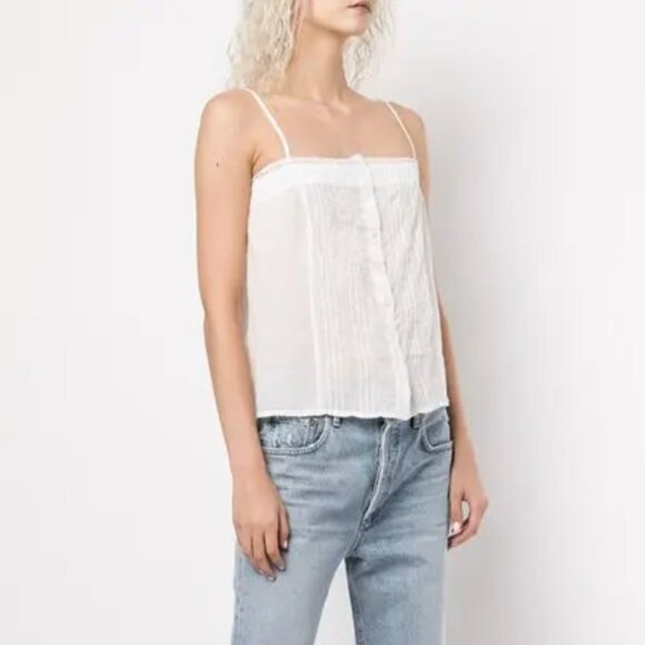 Nili Lotan Tops - Nili Lotan Sheila Lace-Trimmed Camisole Top - White